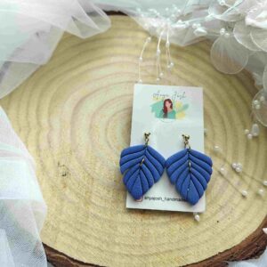 Feather Earrings - Cobalt Blue