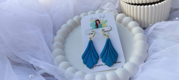 Petal Earrings - Teal