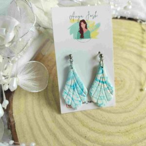 Petal Earrings - Blue Marble