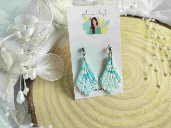 Petal Earrings - Blue Marble